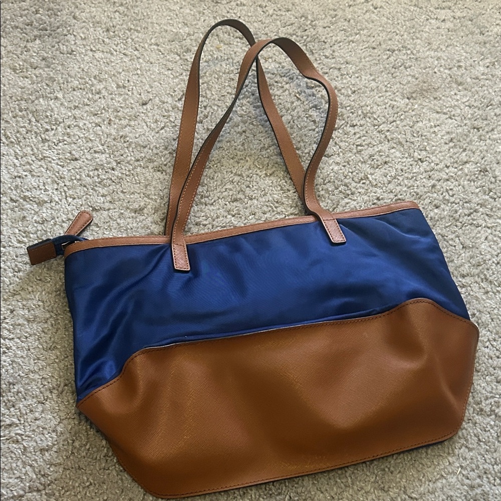 Michael Kors Navy Signature Logo Kempton Nylon Tote Shoulder Bag - Picture 5 of 8